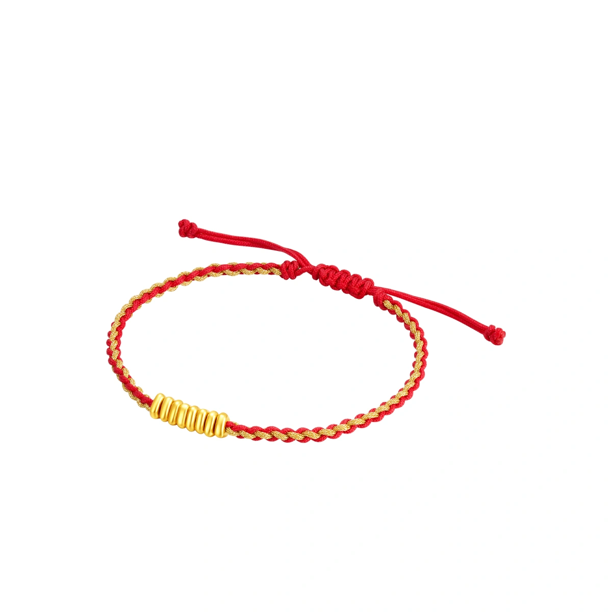 Coin and Gold Bead 999 Gold Red String bracelet
