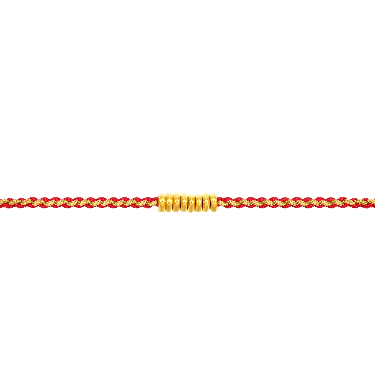 Coin and Gold Bead 999 Gold Red String bracelet