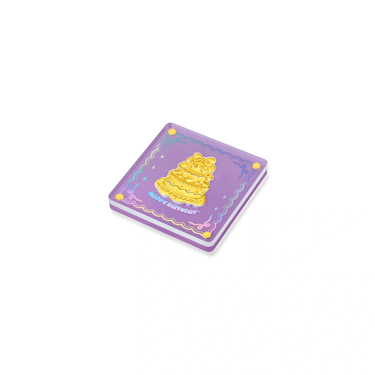 蝴蝶結生日蛋糕999.9黃金工藝精品金章