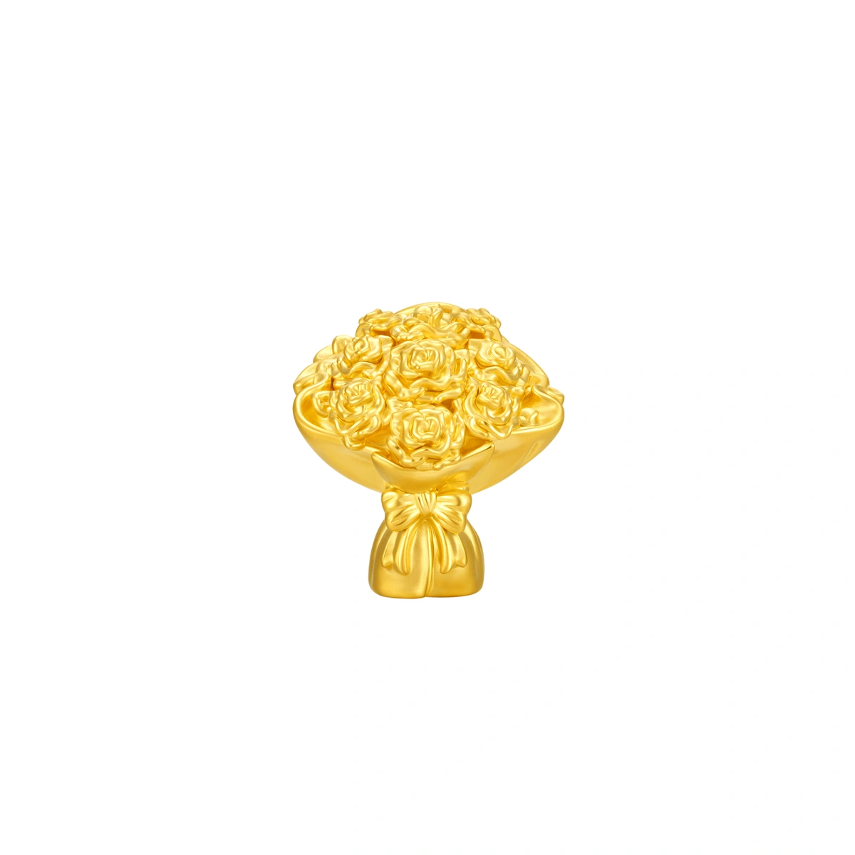 優雅玫瑰花手捧花999足金擺件