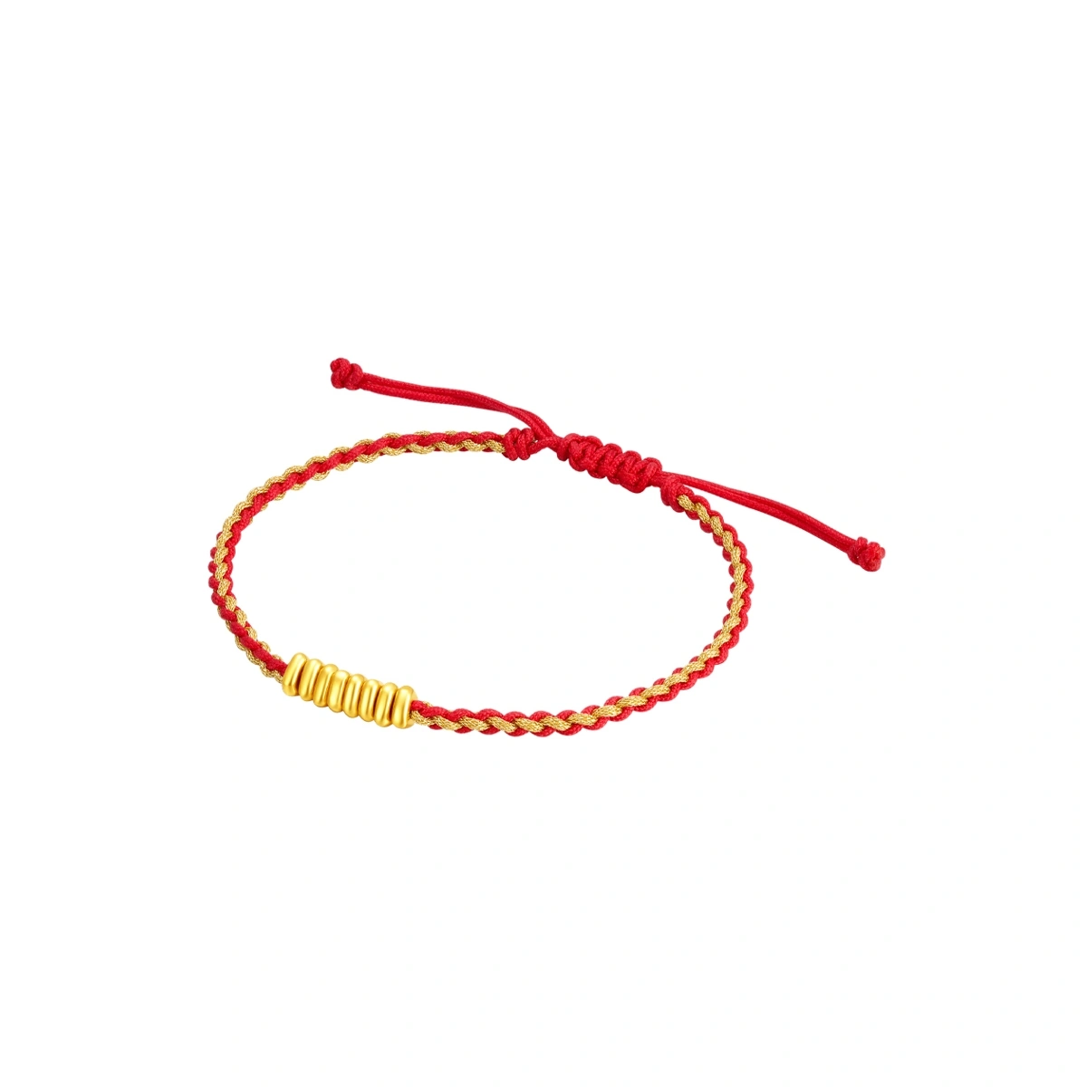 Coin and Gold Bead 999 Gold Red String bracelet