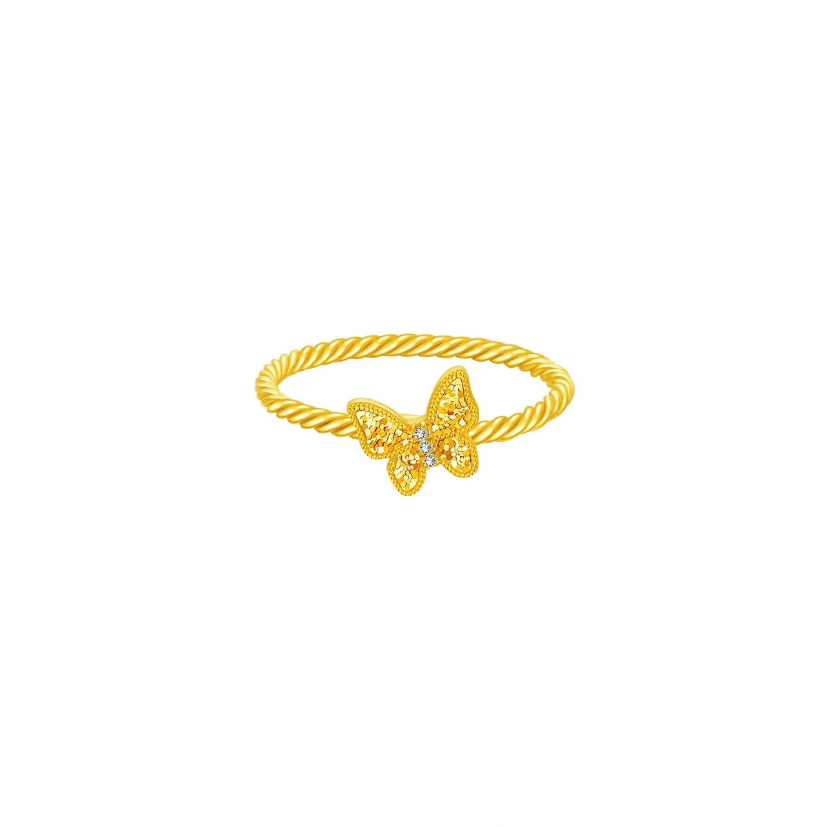 Butterfly 999 Gold Diamond ring