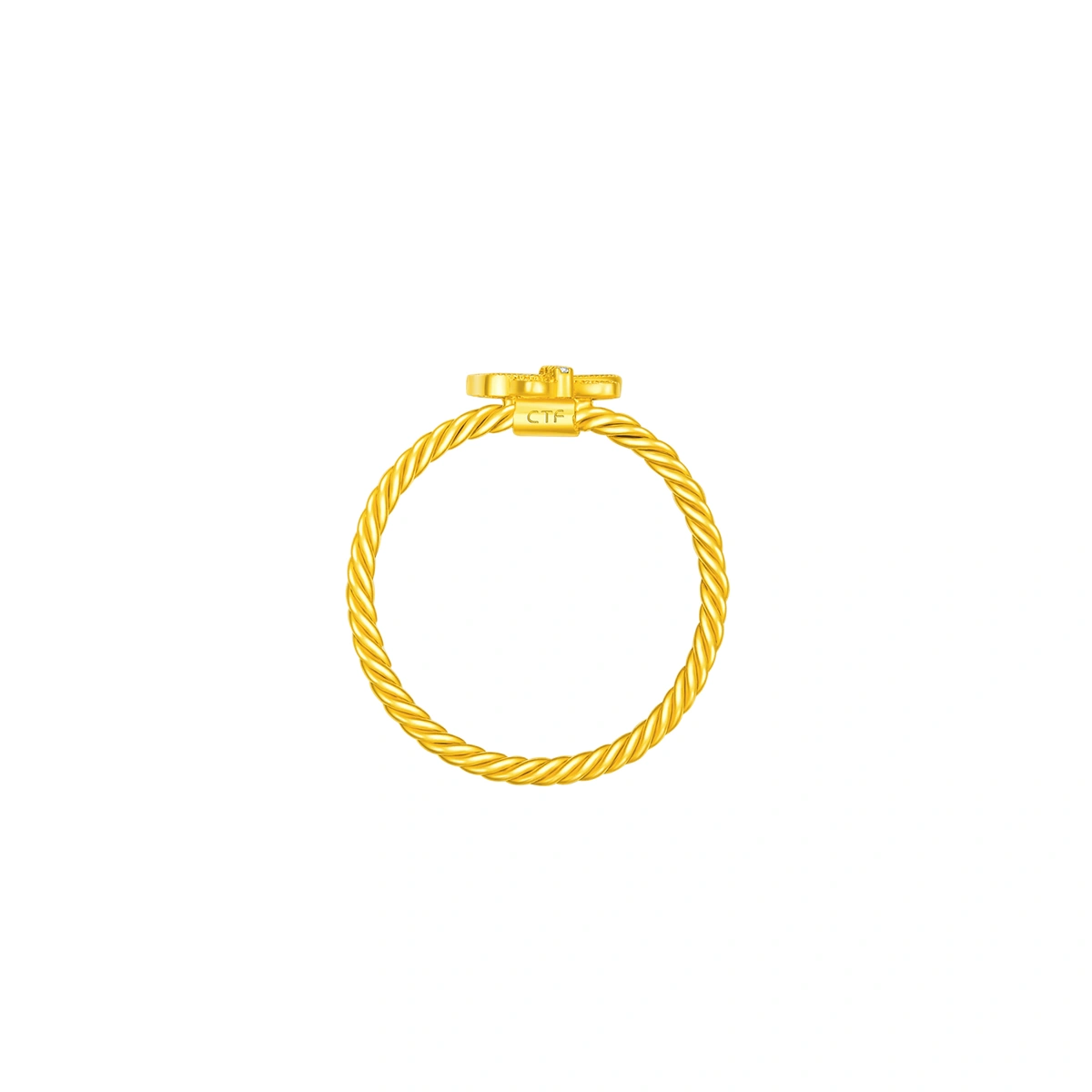 碎金蝴蝶999足金鑽石戒指