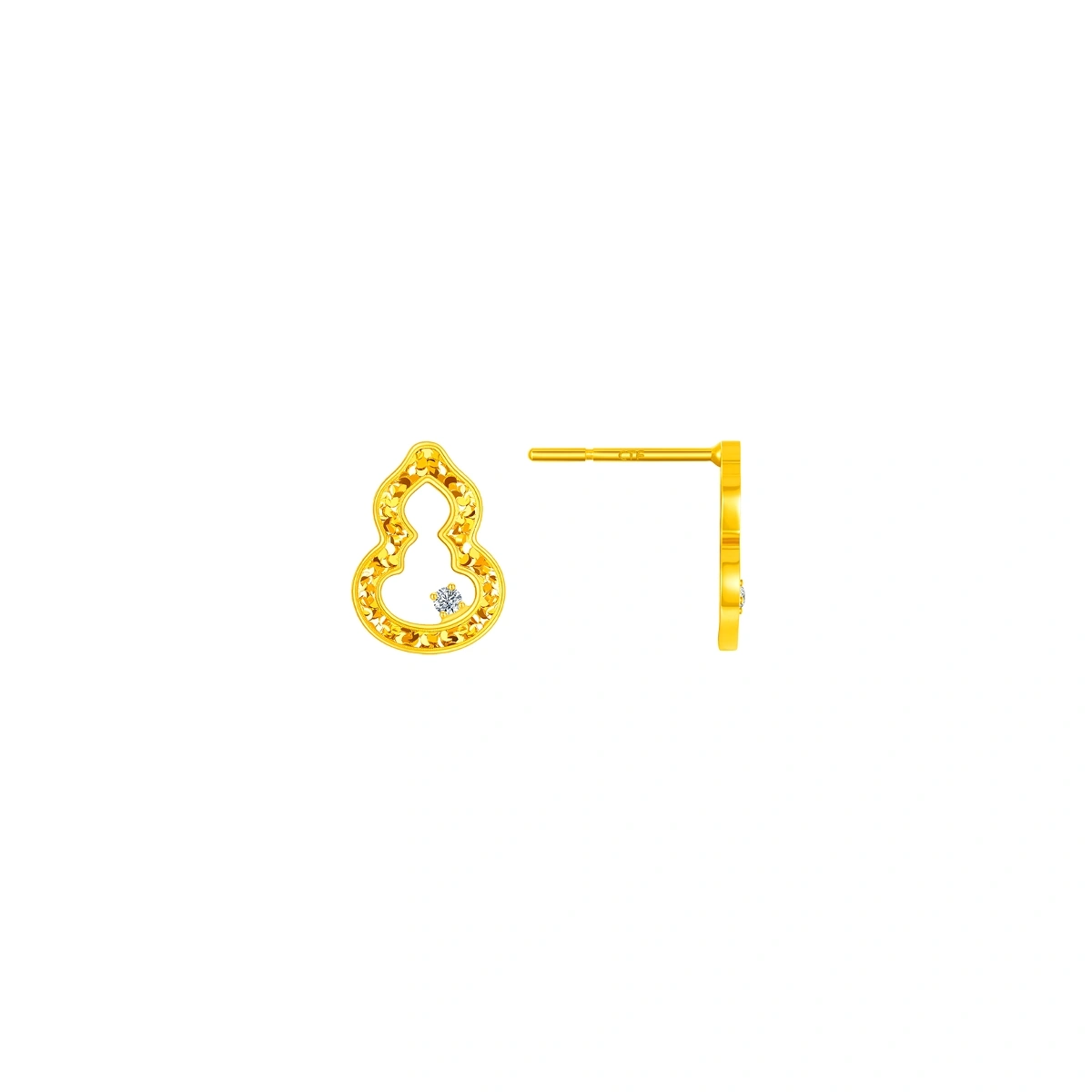 Gourd 999 Gold Diamond earrings