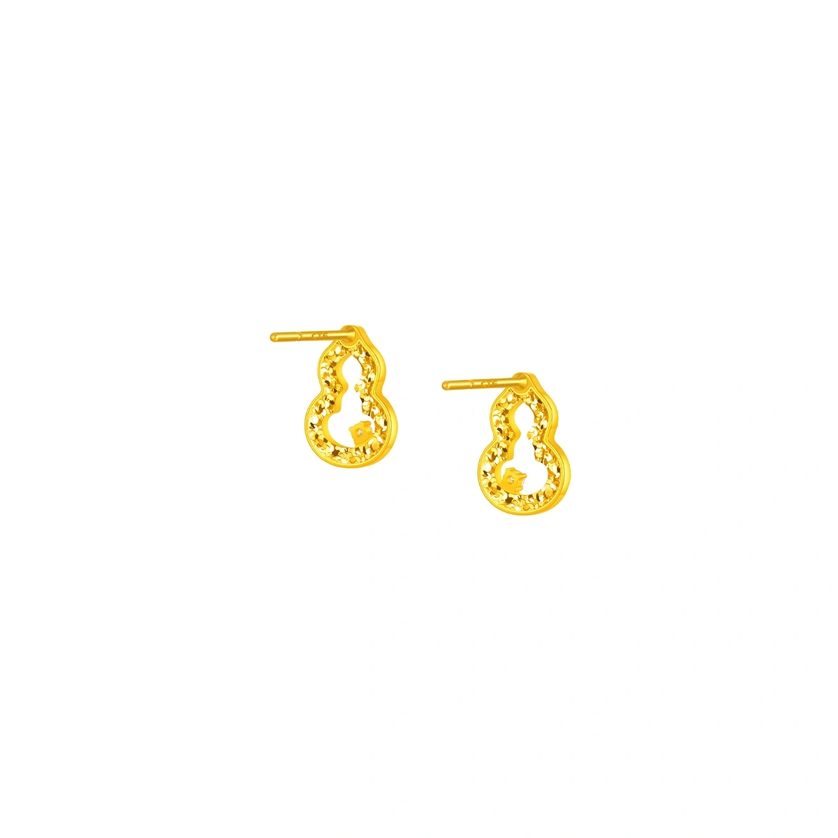 Gourd 999 Gold Diamond earrings