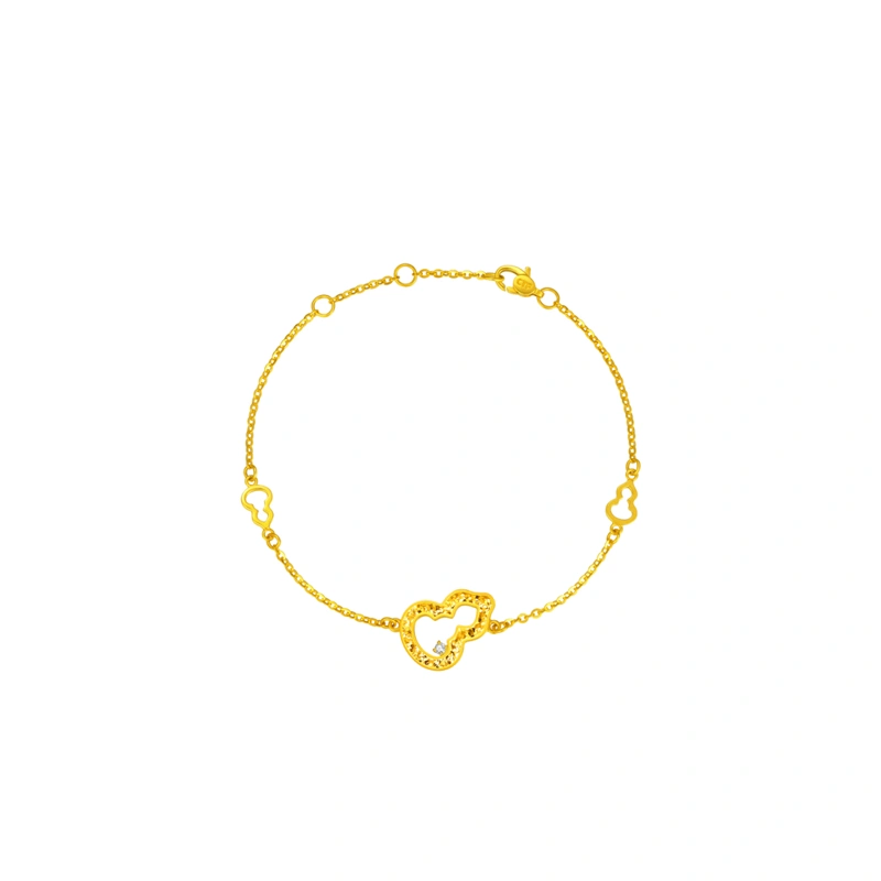 碎碎金葫蘆999足金鑽石手鏈