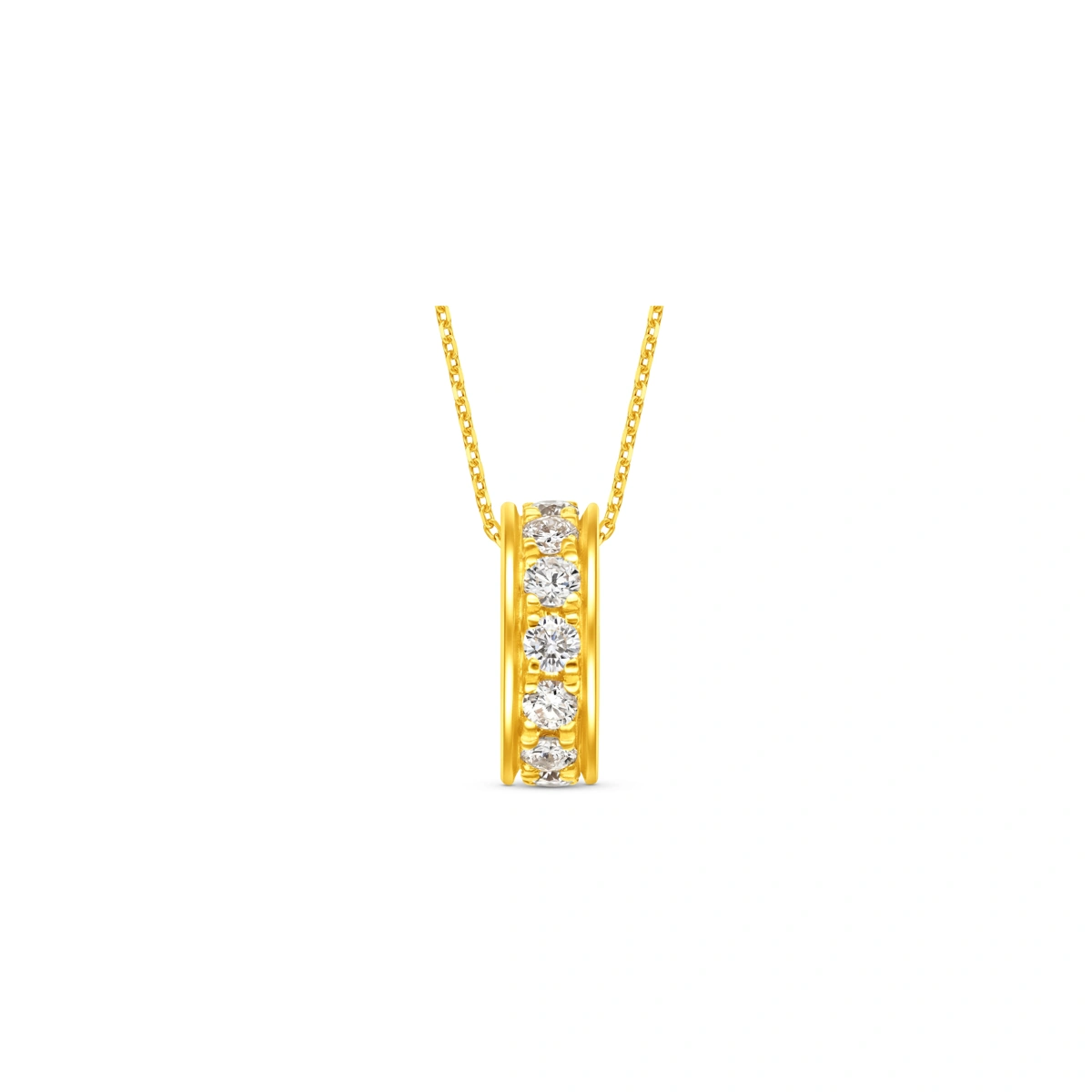 Round Ring 999 Gold Diamond pendant