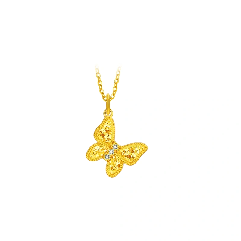 Butterfly 999 Gold Diamond pendant