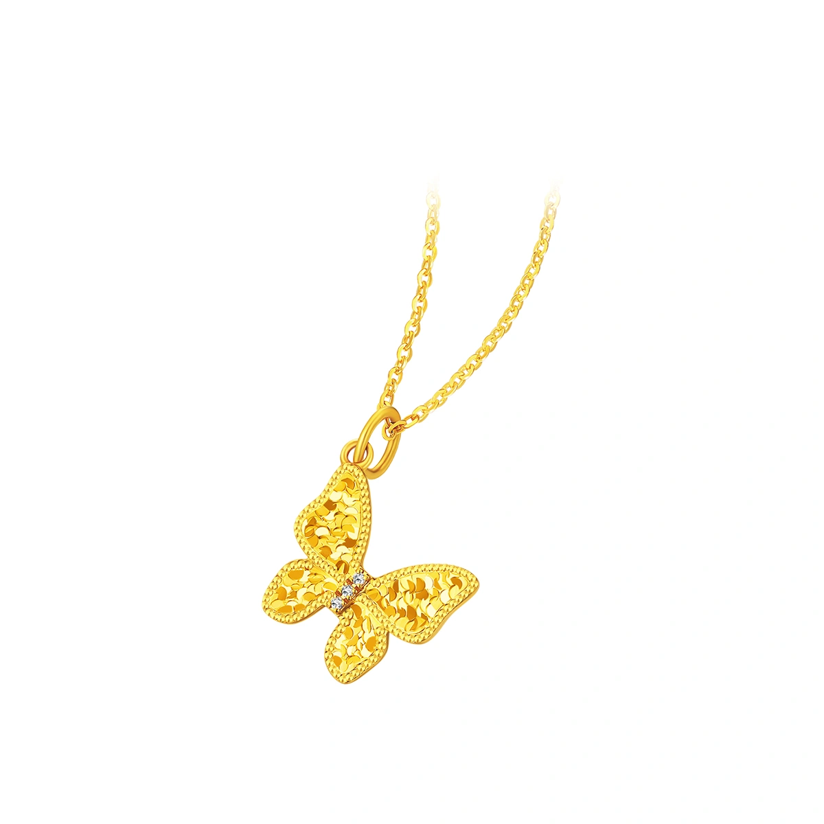 Butterfly 999 Gold Diamond pendant