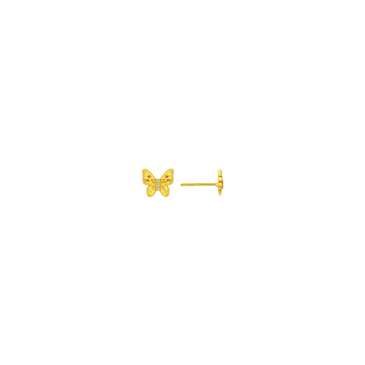 Butterfly 999 Gold Diamond earrings
