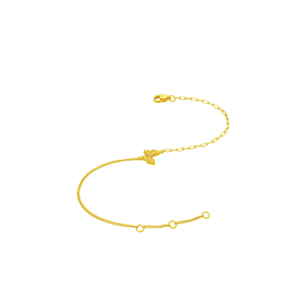 碎金蝴蝶999足金鑽石手鏈