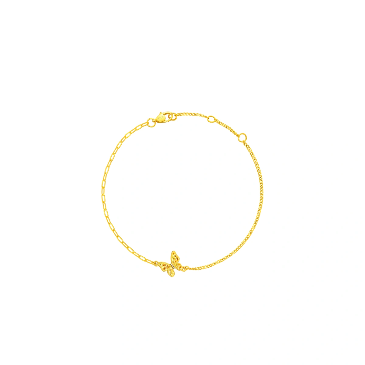 碎金蝴蝶999足金鑽石手鏈