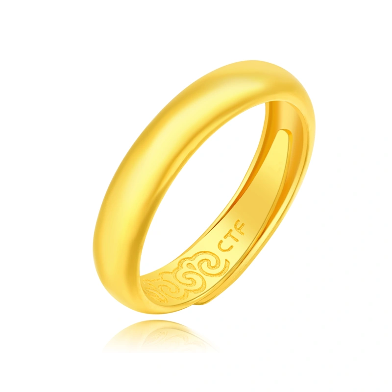 光身雲朵紋999.9黃金戒指