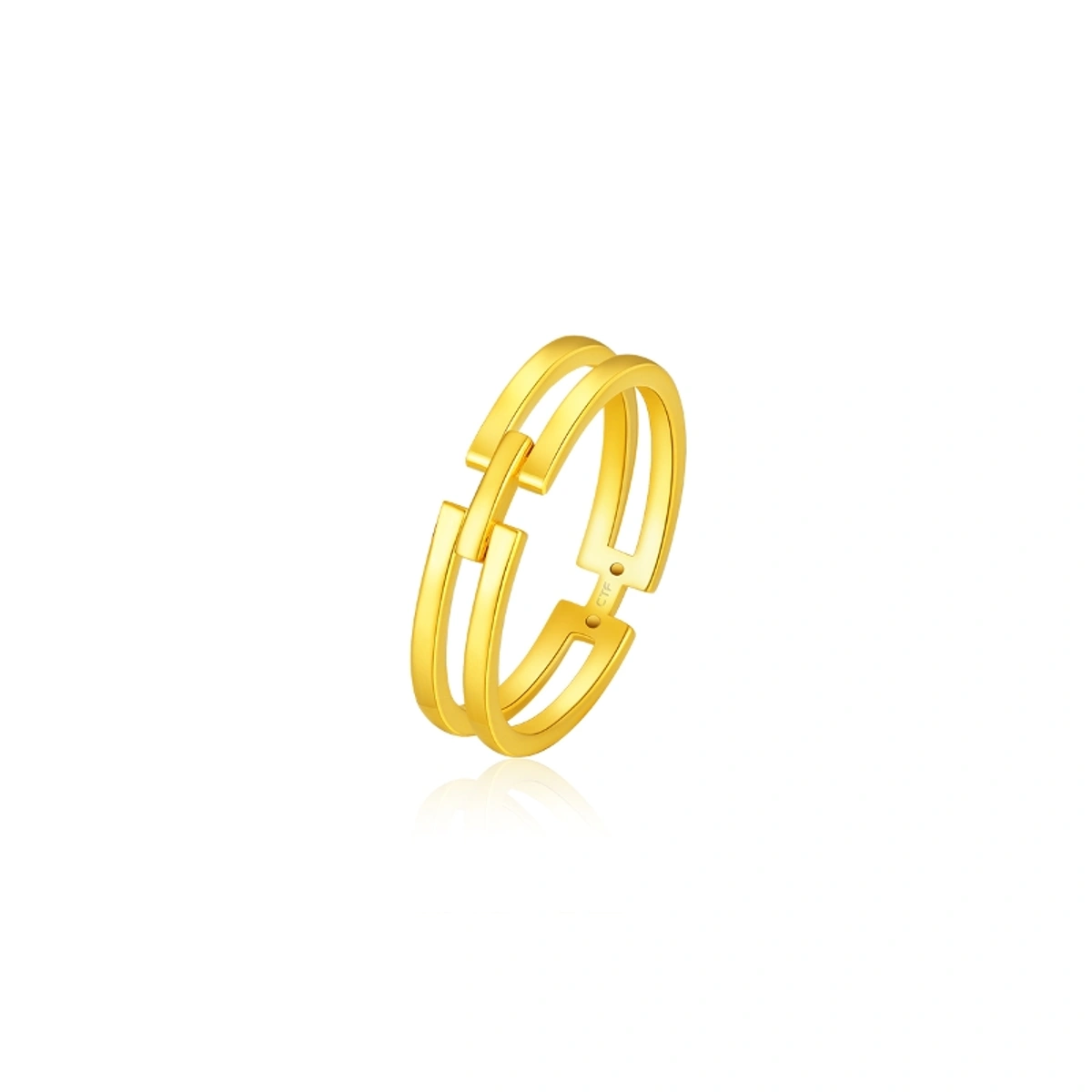 Geometric H 999 Gold ring