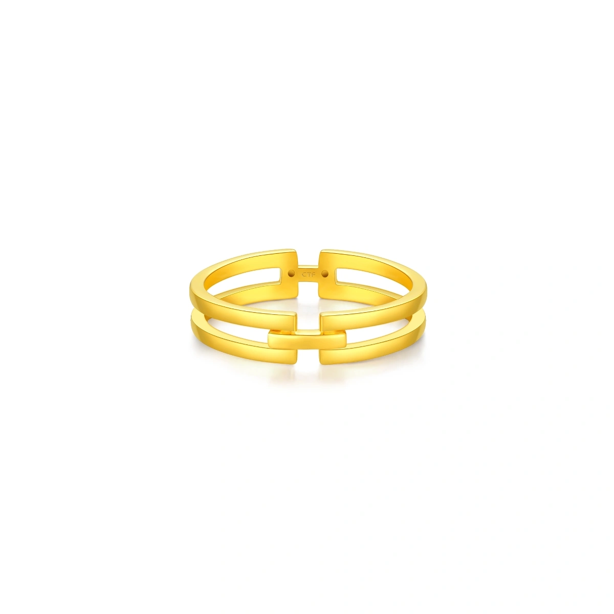 Geometric H 999 Gold ring