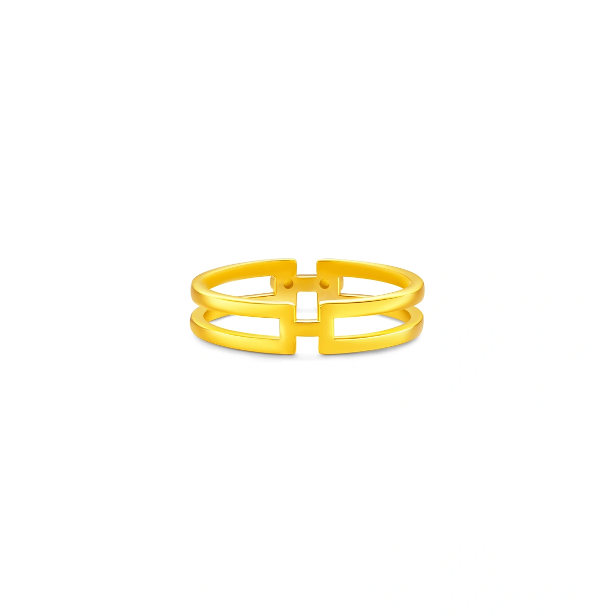 Geometric H 999 Gold ring
