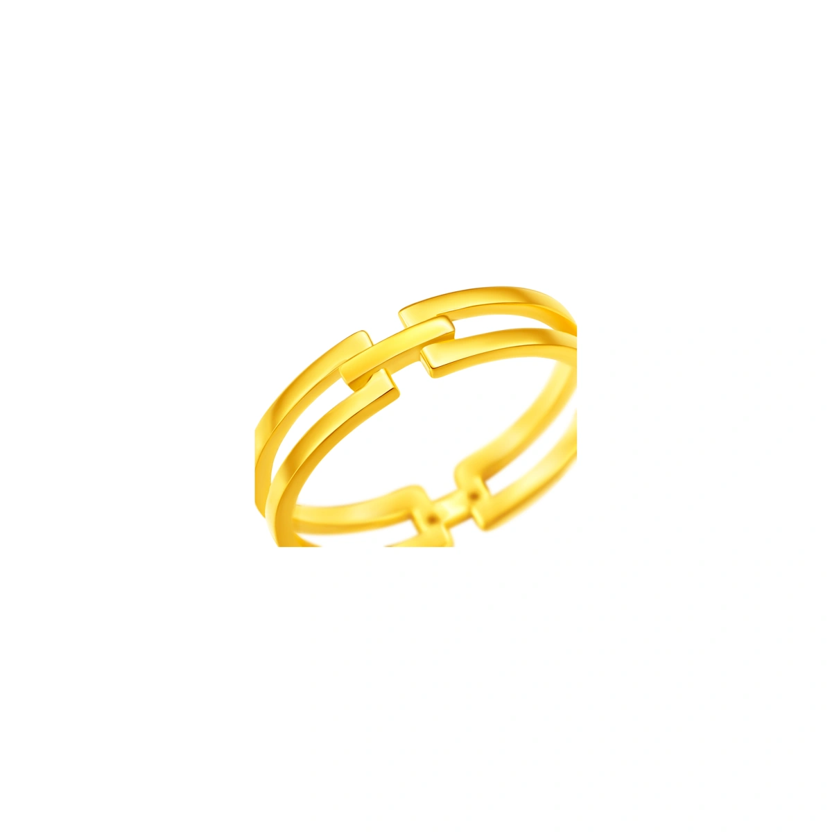 Geometric H 999 Gold ring