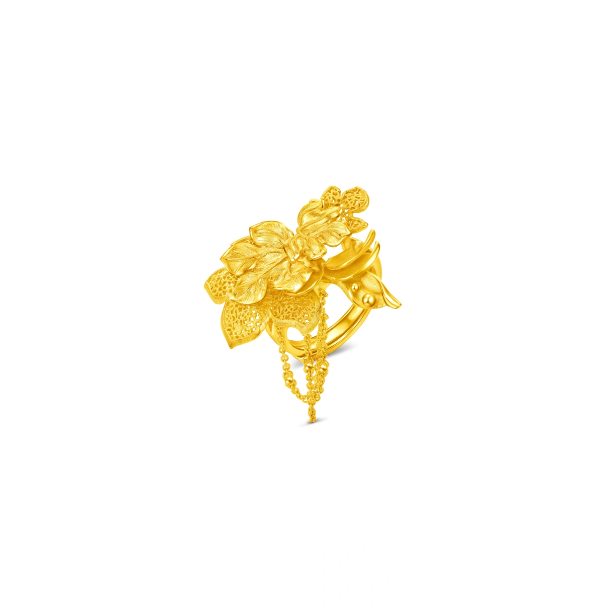 梧桐葉999.9黃金戒指