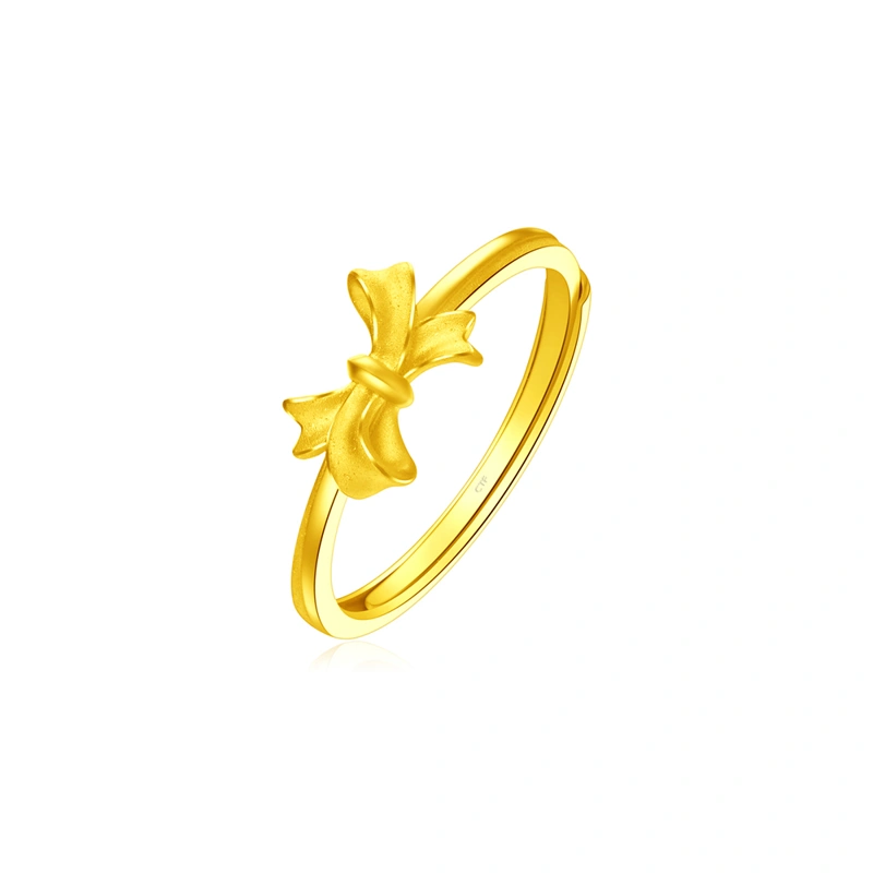蝴蝶結999.9黃金戒指