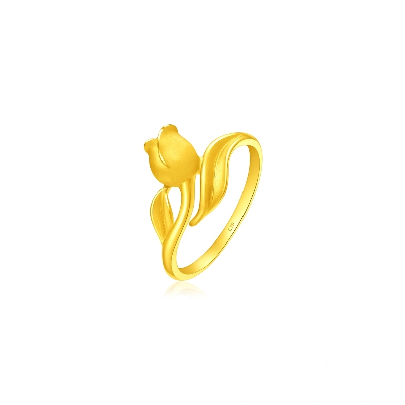 鬱金香999.9黃金戒指