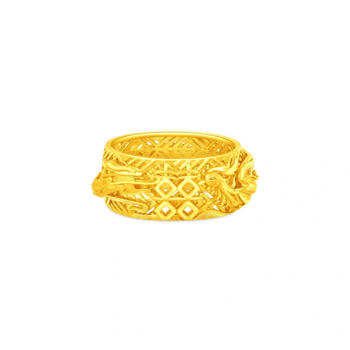 Dragon and Phoenix 999.9 Gold ring
