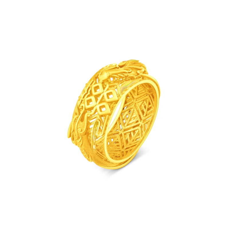 Dragon and Phoenix 999.9 Gold ring