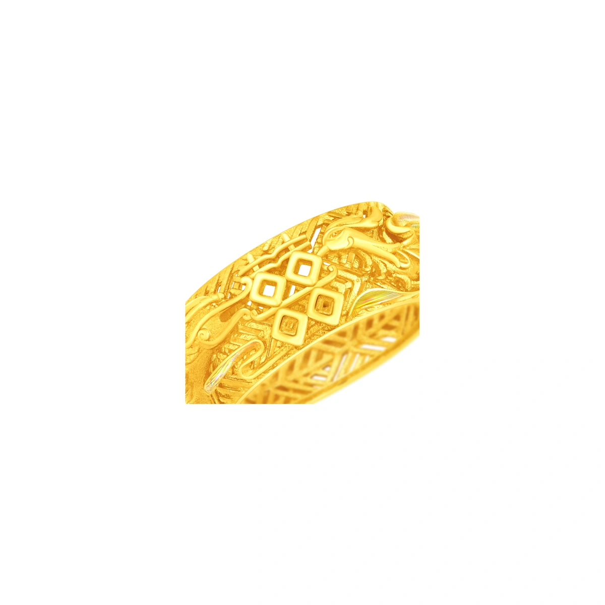 Dragon and Phoenix 999.9 Gold ring
