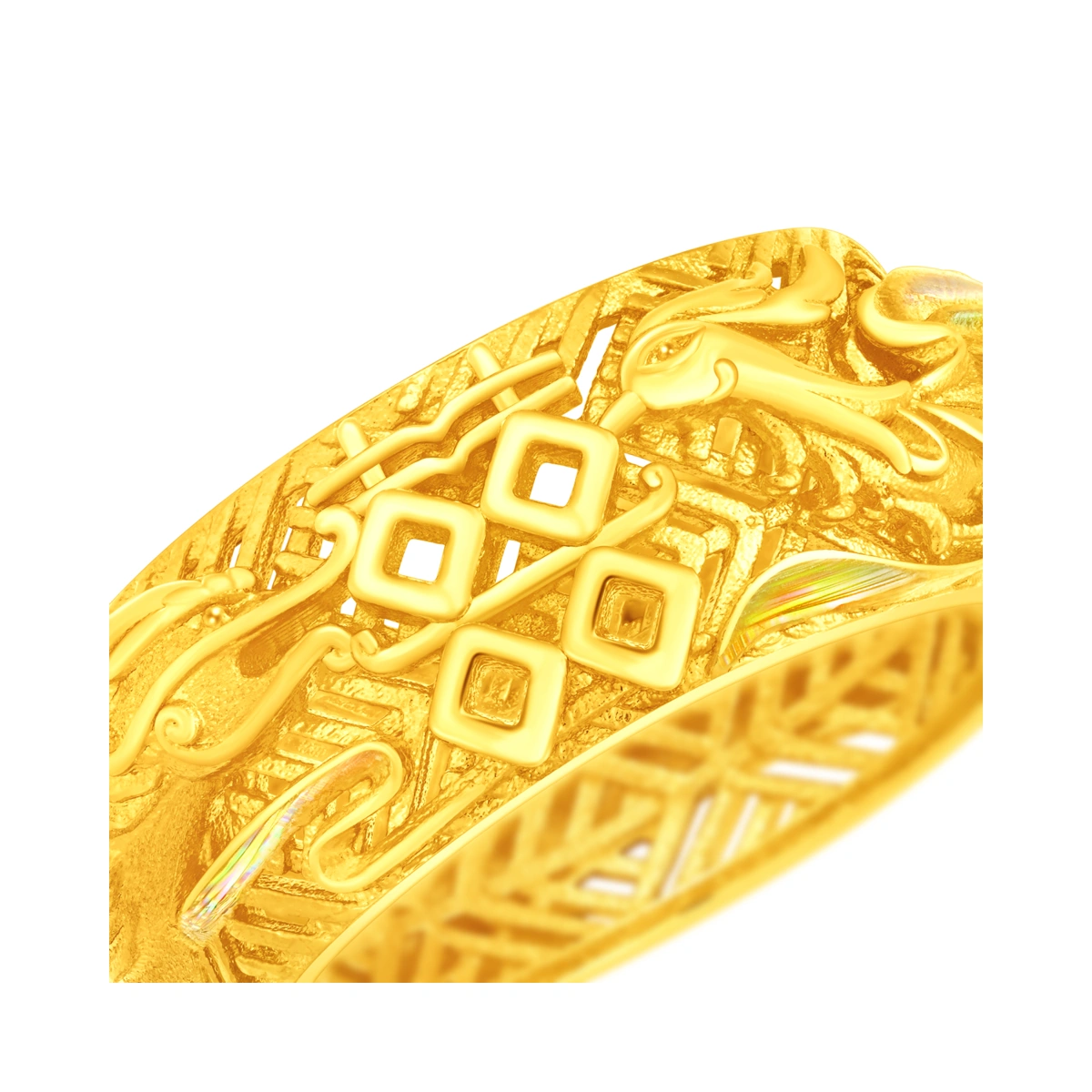 Dragon and Phoenix 999.9 Gold ring