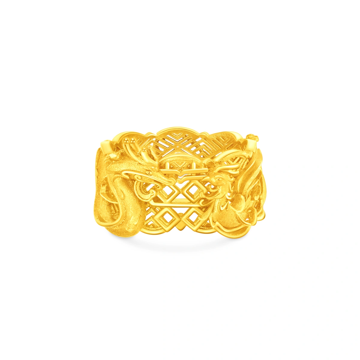 Dragon and Phoenix 999.9 Gold ring