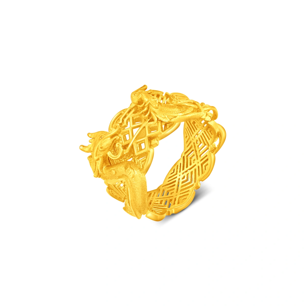 Dragon and Phoenix 999.9 Gold ring