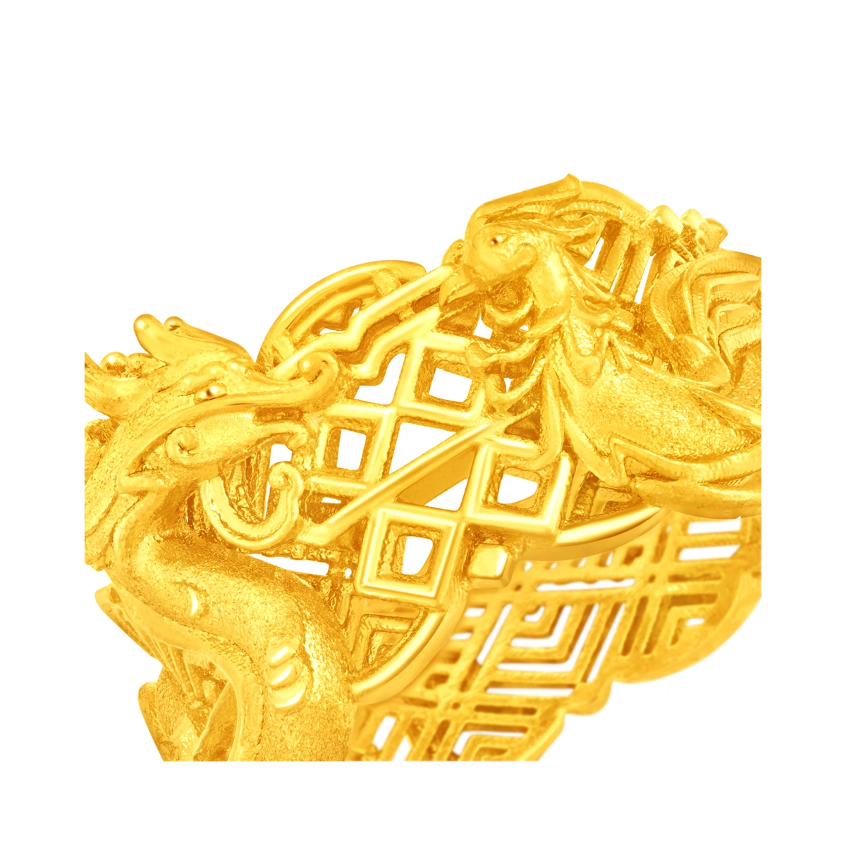 Dragon and Phoenix 999.9 Gold ring