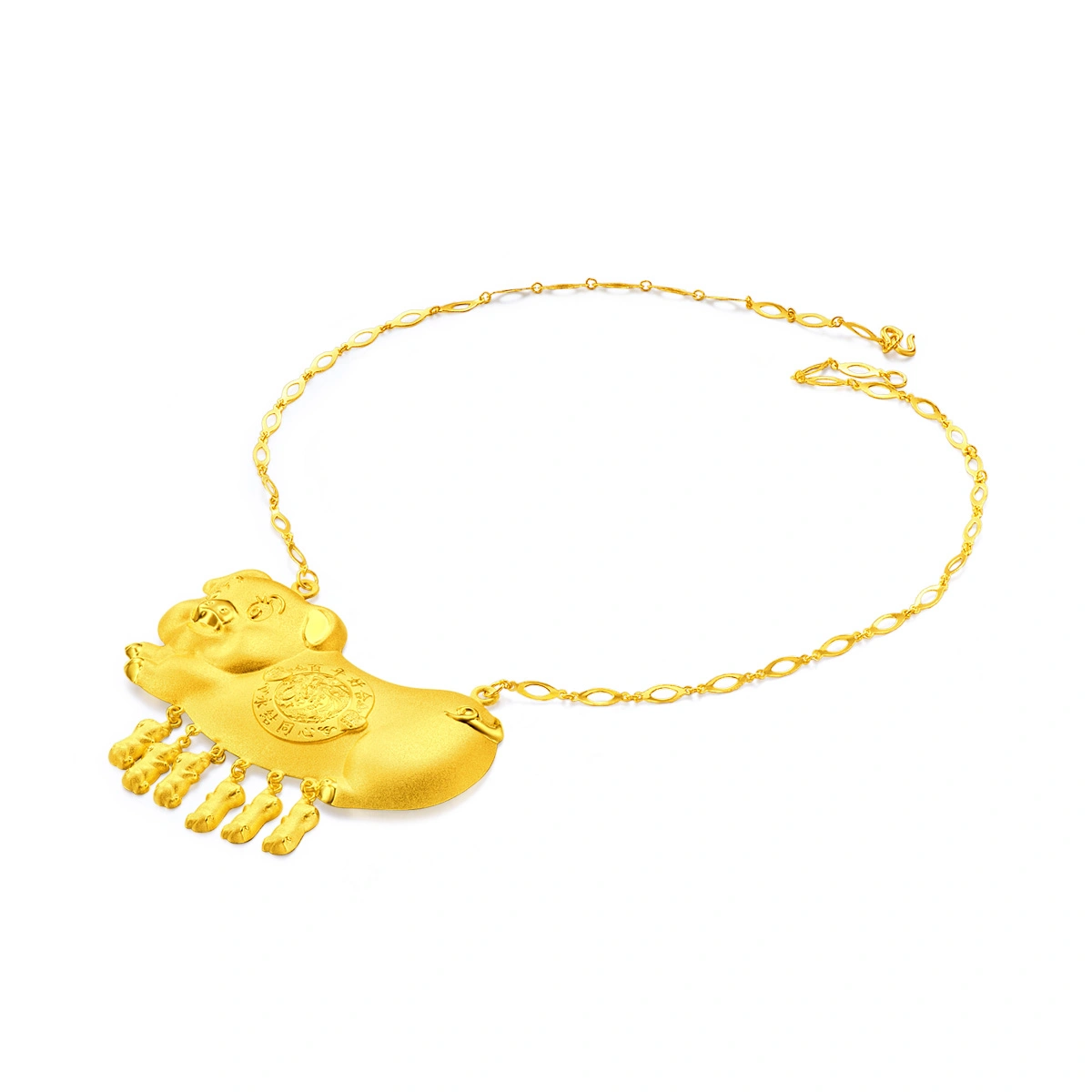999.9 Gold Pig Necklace