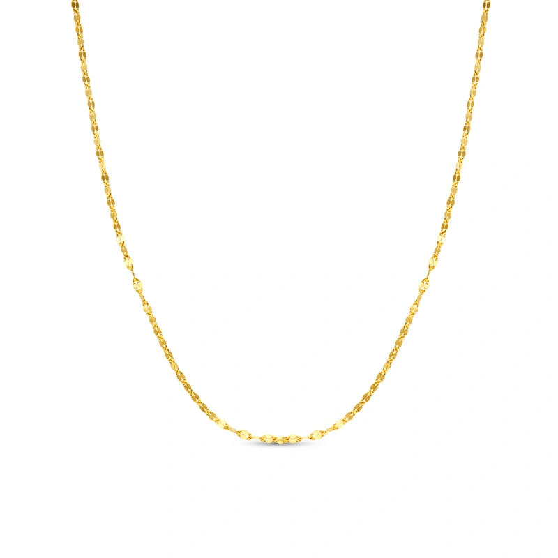999.9 Gold Twisted Plate Chain necklace