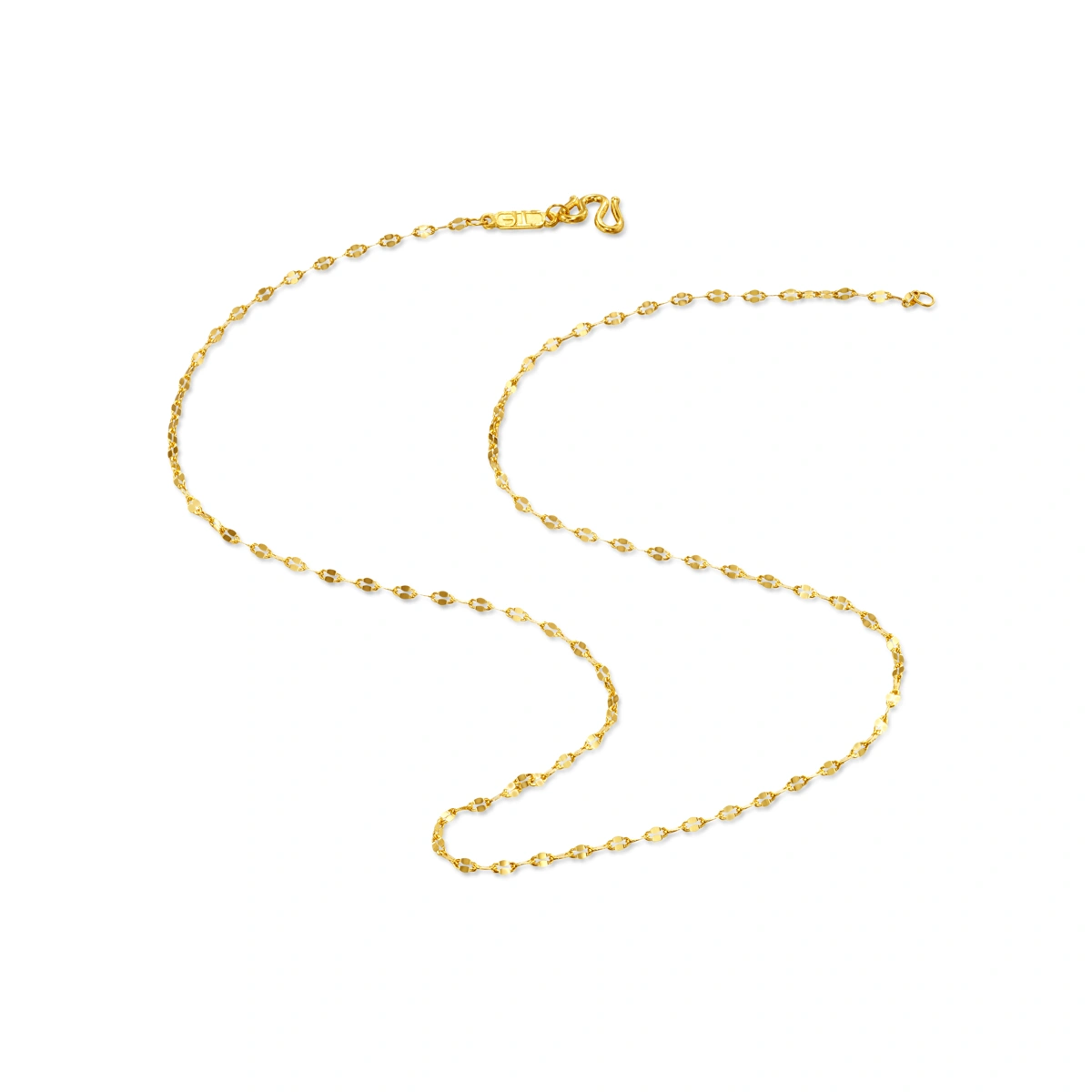 999.9 Gold Twisted Plate Chain necklace