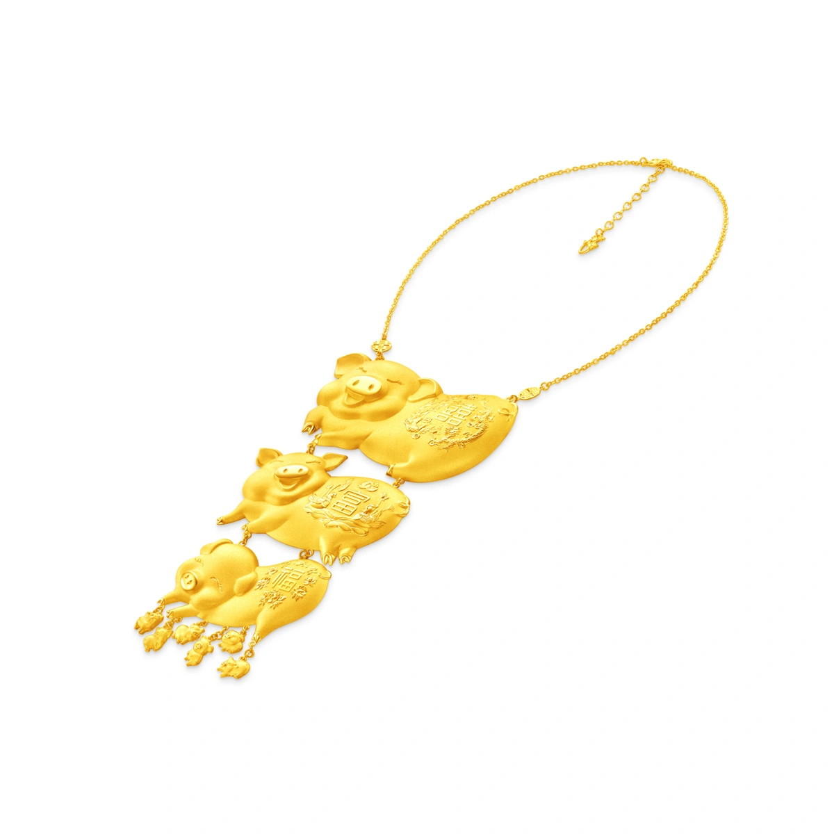 999.9 Gold Pig necklace