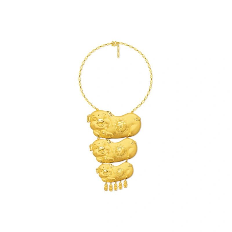 999.9 Gold Pig necklace