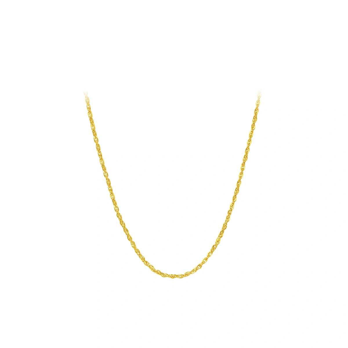 999.9 Gold Twisted Wire necklace with Fish Tail Clasp