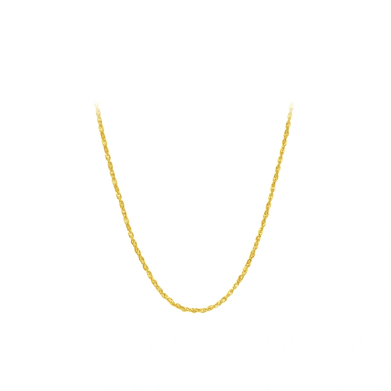 999.9 Gold Twisted Wire necklace with Fish Tail Clasp