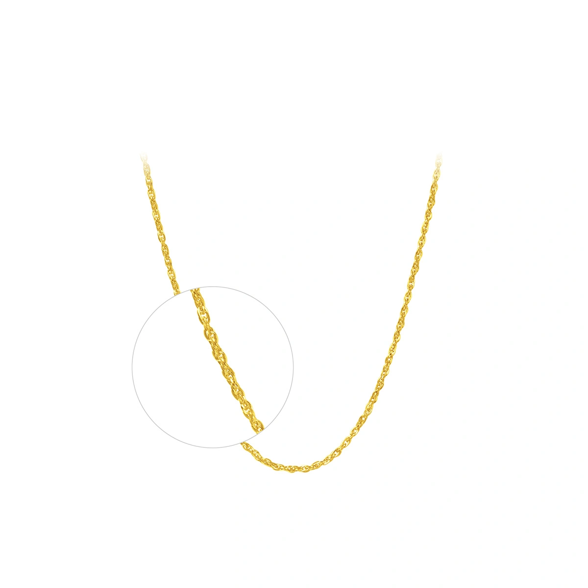 999.9 Gold Twisted Wire necklace with Fish Tail Clasp