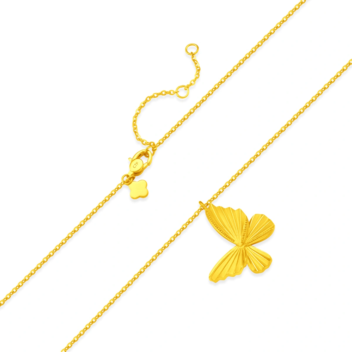 Origami Butterfly 999 Gold necklace