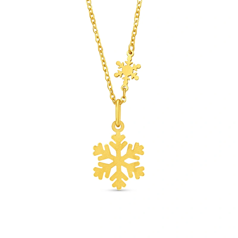 閃閃小雪花999足金頸鏈
