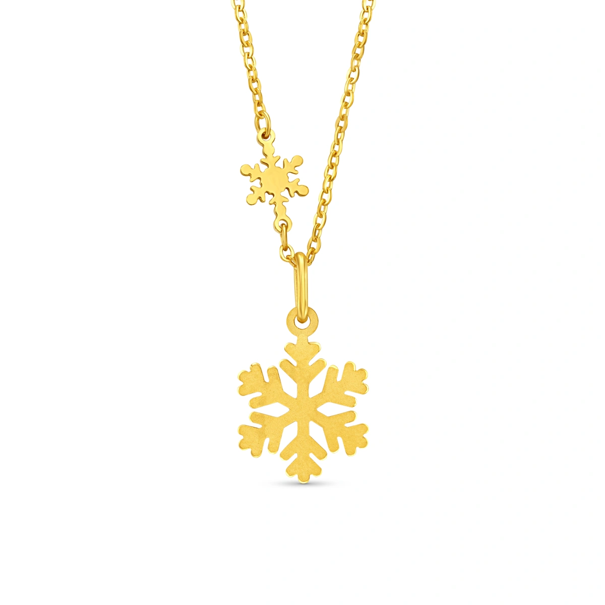 閃閃小雪花999足金頸鏈