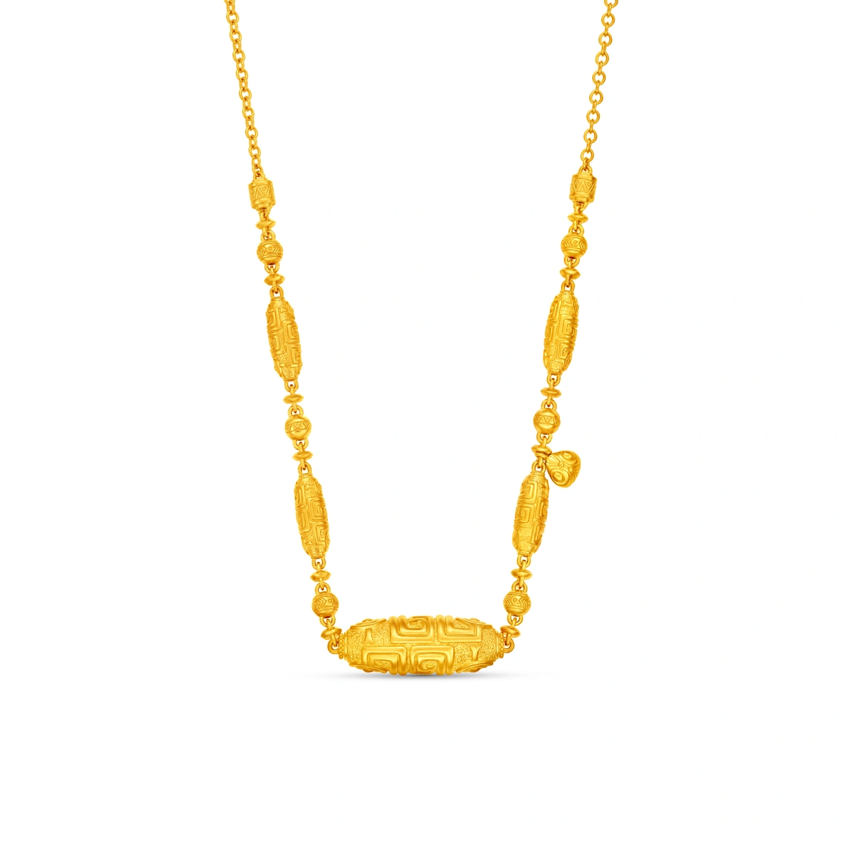 蛇年天珠999足金頸鏈