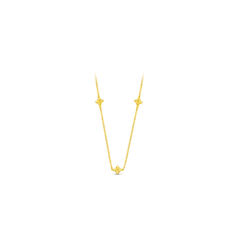 Four-Pointed Star 999.9 Gold necklace