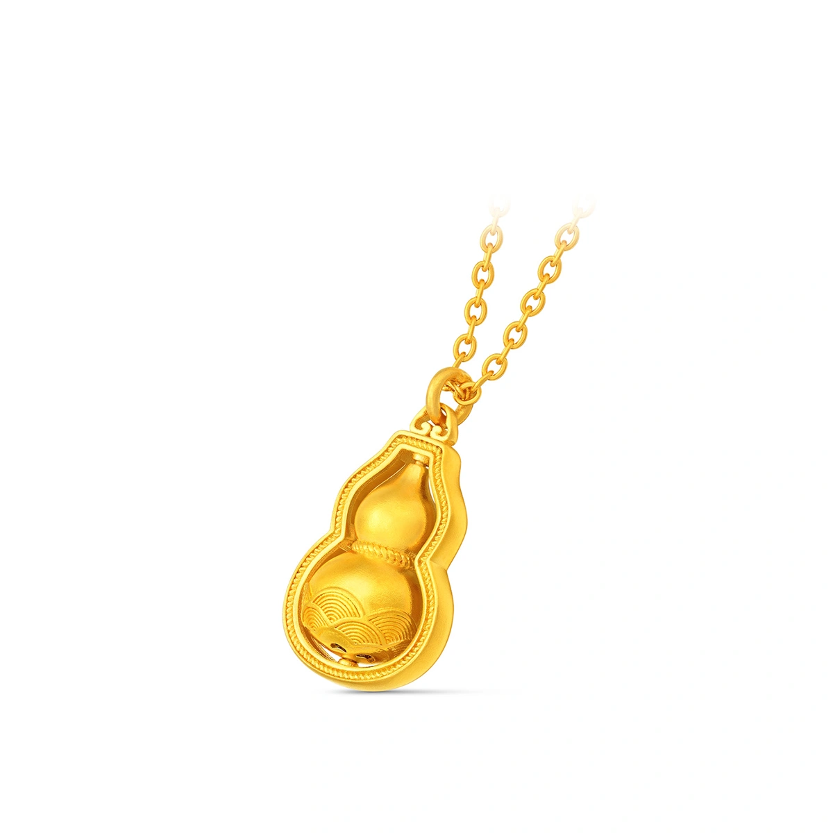 Auspicious Cloud Gourd 999 Gold necklace