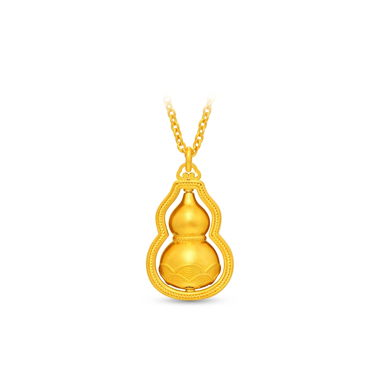 Auspicious Cloud Gourd 999 Gold necklace