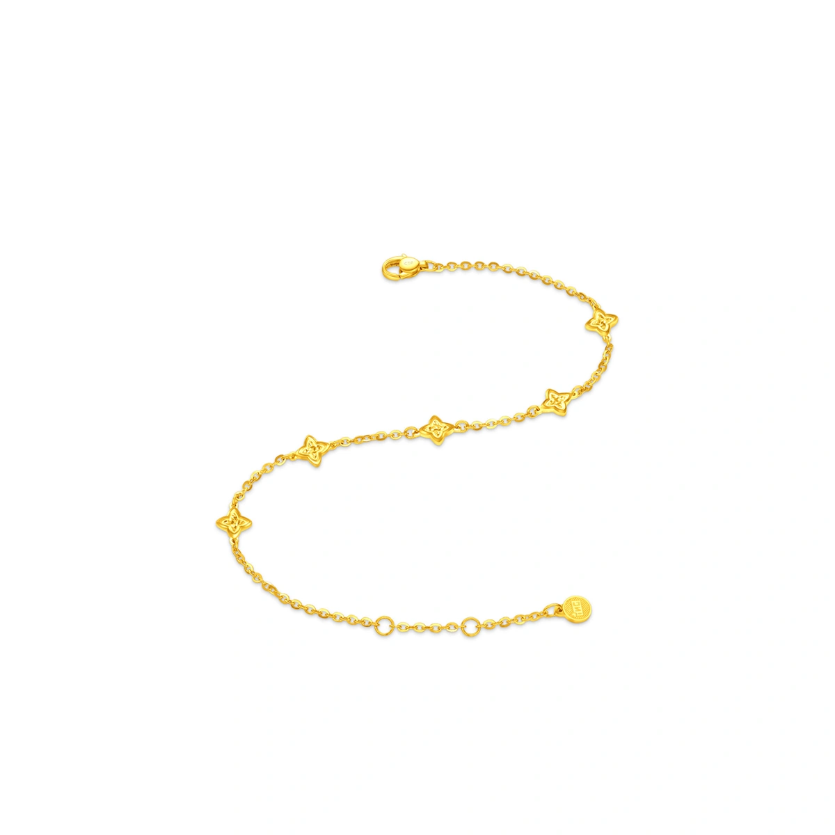 Four-Pointed Star 999 Gold bracelet