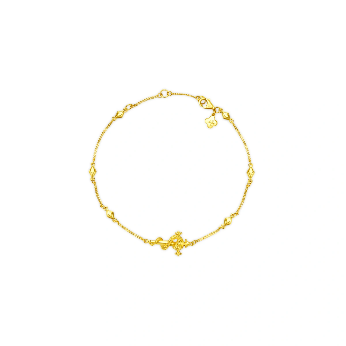 權杖蛇十字架鳶尾花999足金手鏈