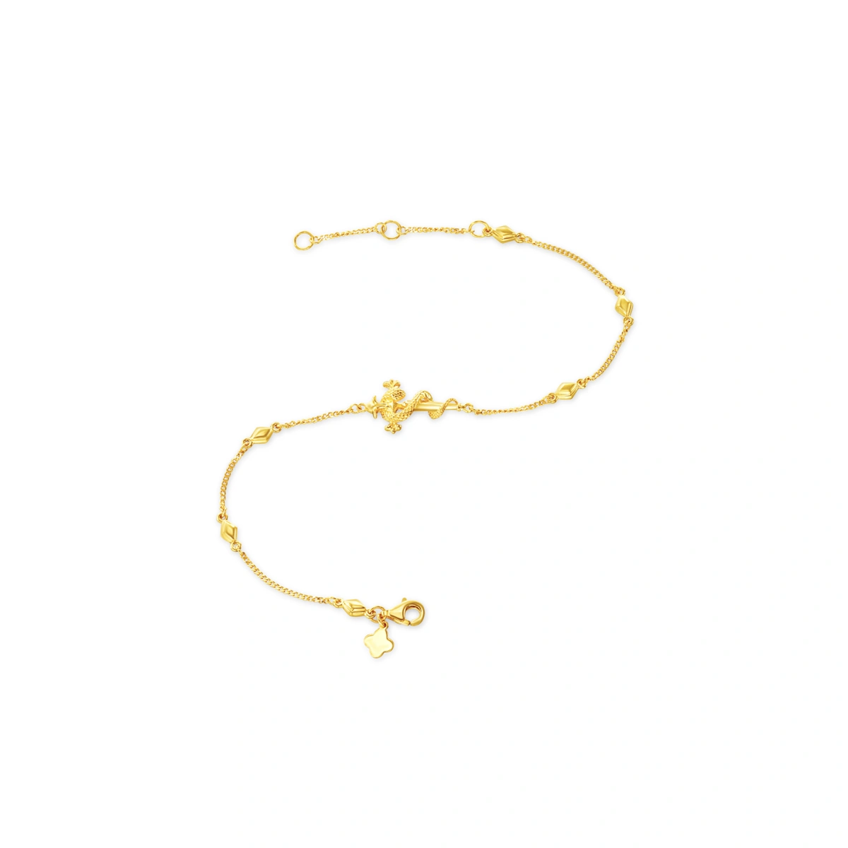 權杖蛇十字架鳶尾花999足金手鏈