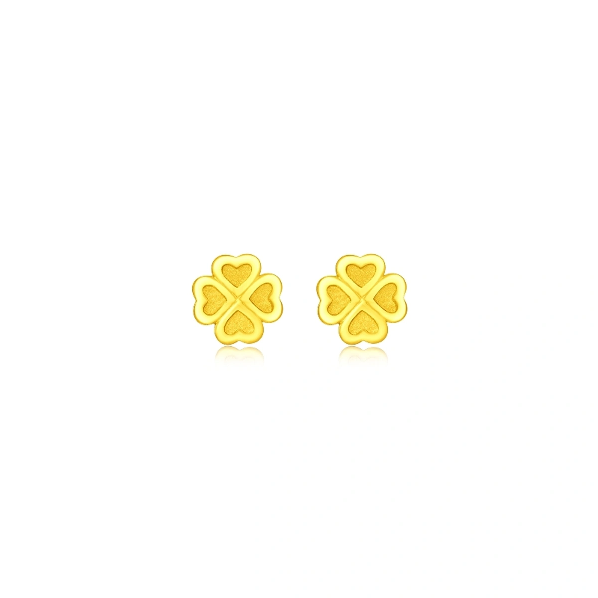 Four Leaf Clover 999.9 Gold earrings